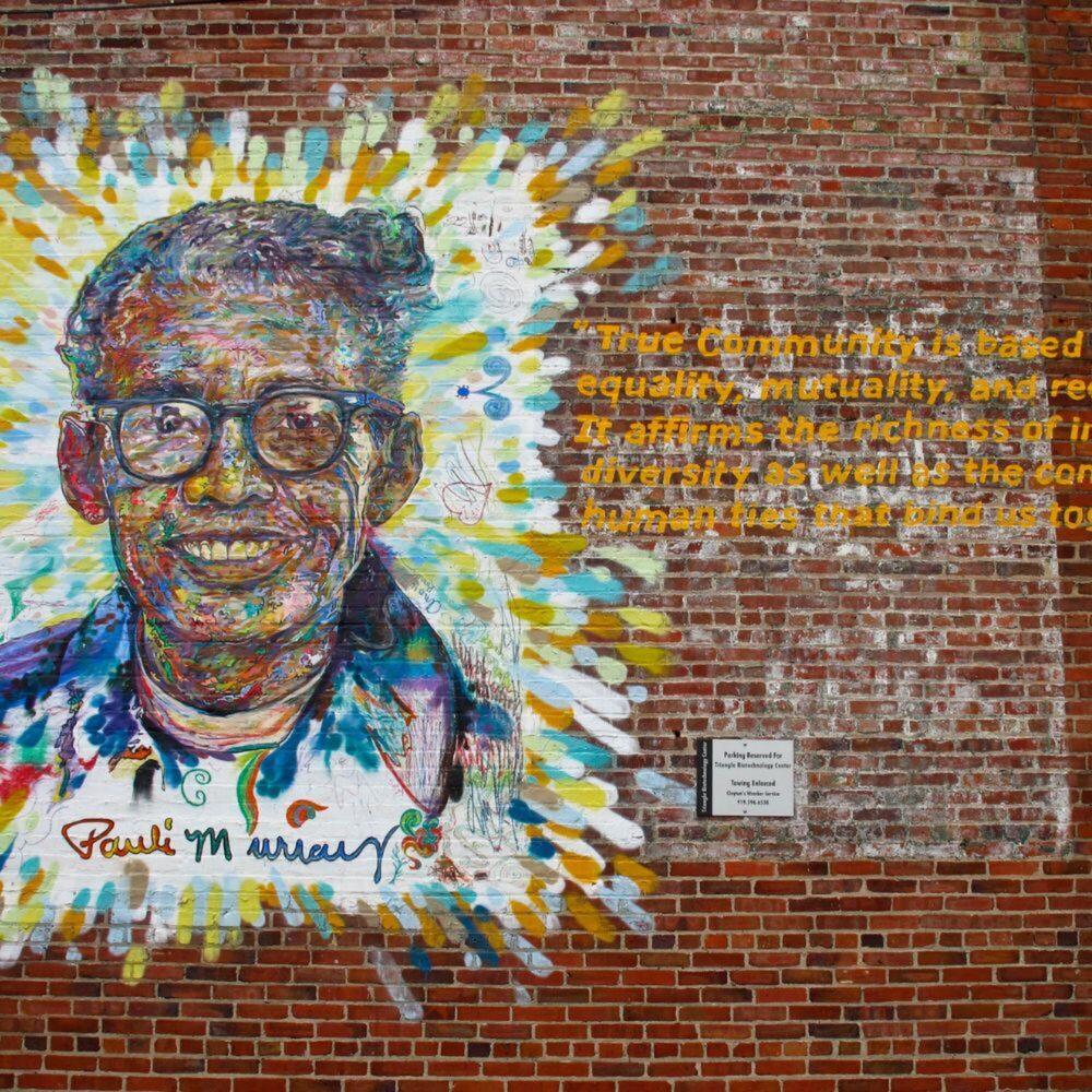 A mural of legal scholar and civil rights advocate Pauli Murray.