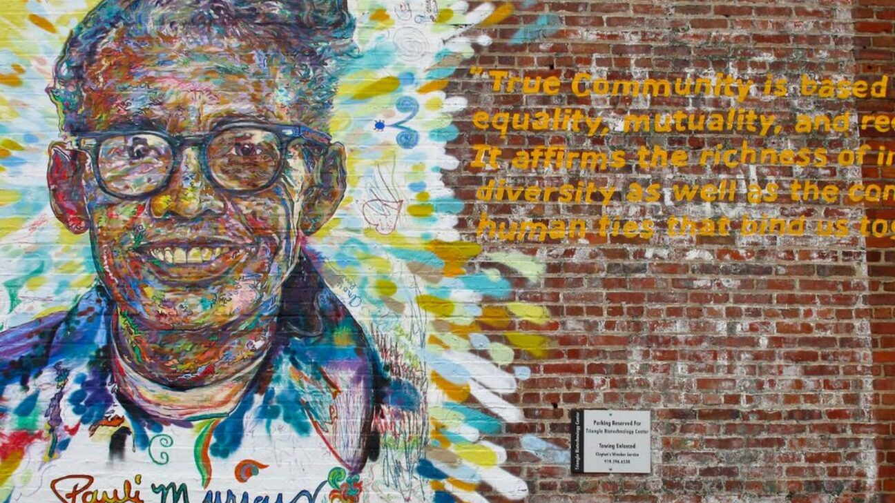 A mural of legal scholar and civil rights advocate Pauli Murray.