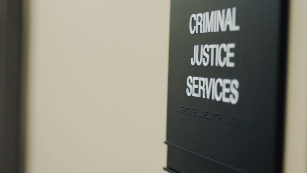 Criminal Justice Services sign.