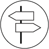 An image of signs pointing opposite directions.