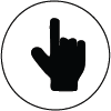 An image of a hand with a finger pointing up.