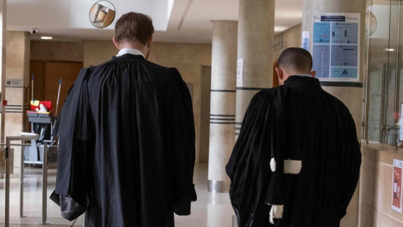 Two judges walking away
